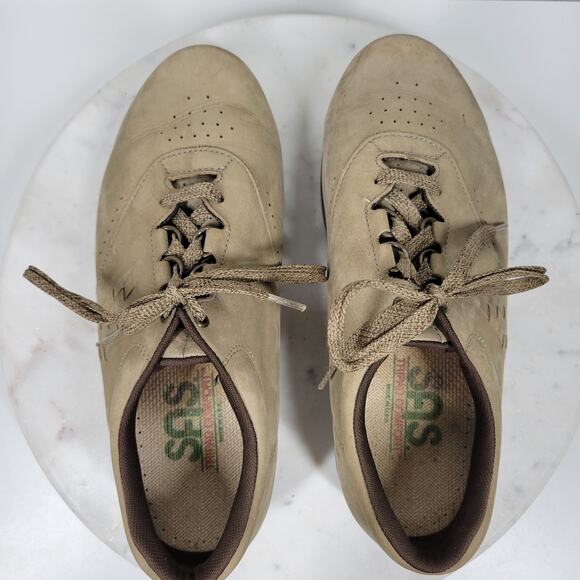 SAS Free‎ Time Womens Shoes 8WW Tan Suede Walking Sneakers Comfort Lace Upw - Picture 8 of 14